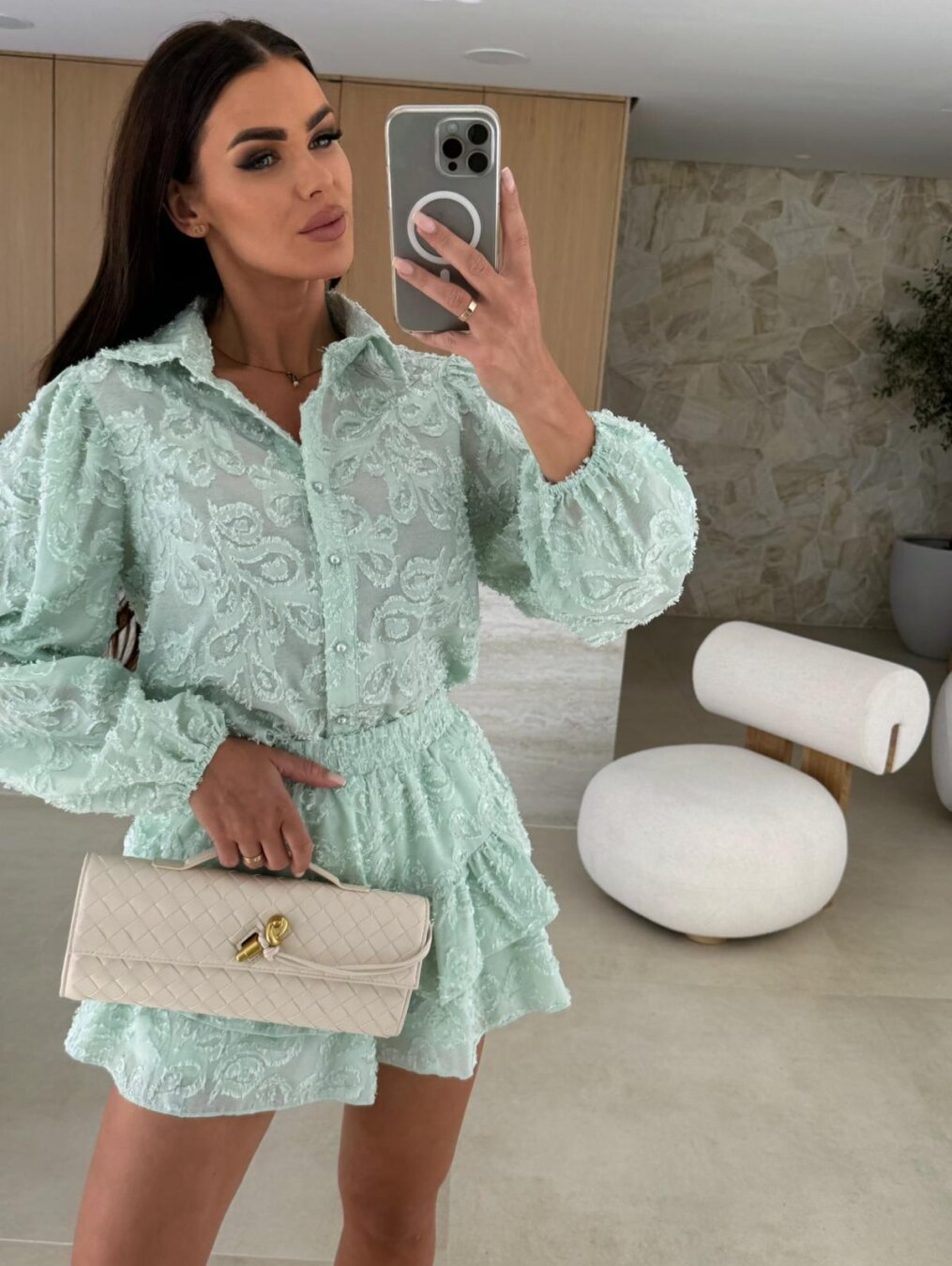 Lamoderoyale™ | Dantel Dokulu Şortlu Takım