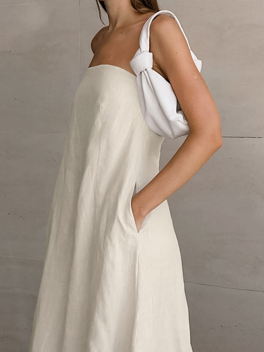 Lamoderoyale™ | Straplez Keten Elbise