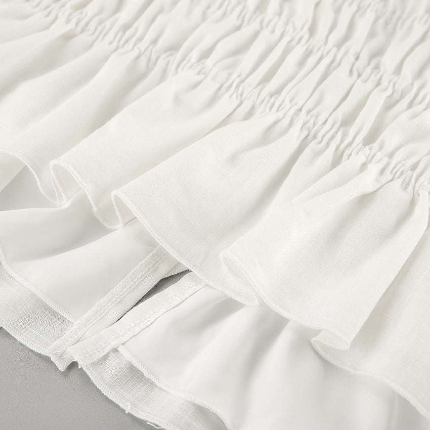 Lamoderoyale™ | White Linen Strapless Takım – İki Parça Yaz Seti