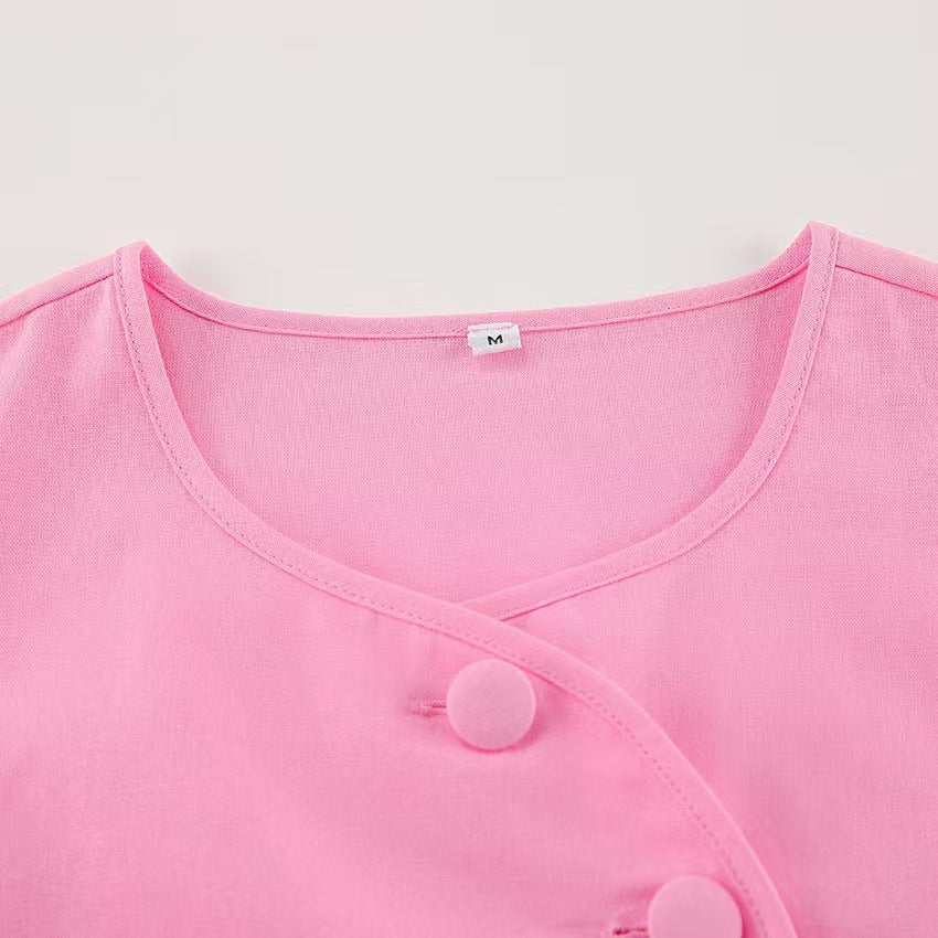 Lamoderoyale™ | Düğme Detaylı Eliza Yazlık İkili Takım