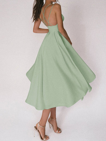 Lamoderoyale™ |  Askılı A Kesim Midi Elbise