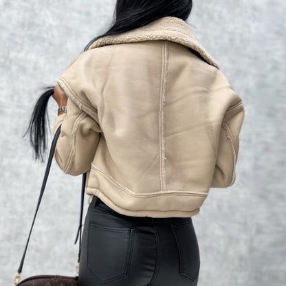 Motosiklet Tarzı Kürklü Mont