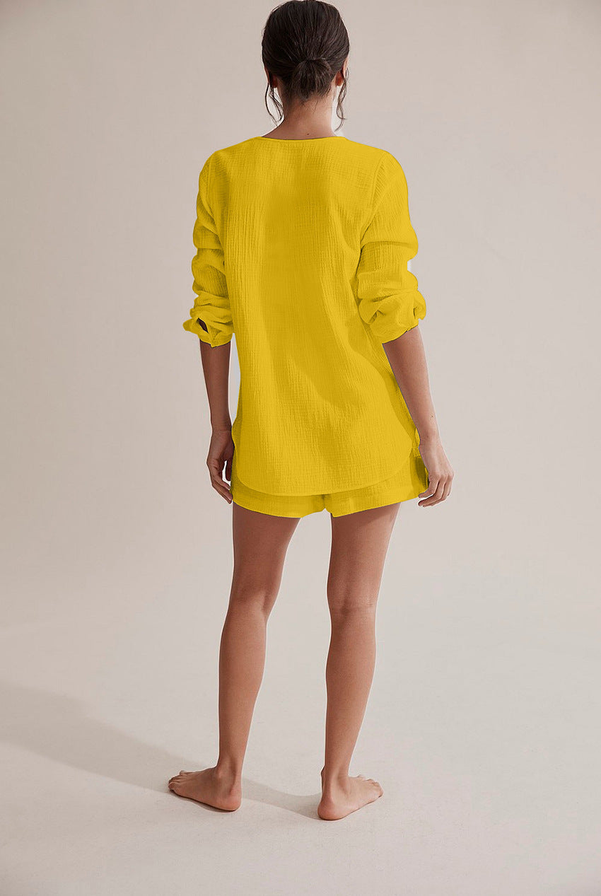 Lamoderoyale™ | Yazlık Uzun Kollu Şort Takım