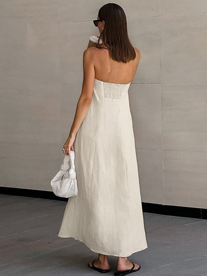 Lamoderoyale™ | Straplez Keten Elbise