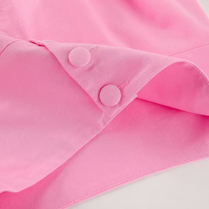 Lamoderoyale™ | Düğme Detaylı Eliza Yazlık İkili Takım