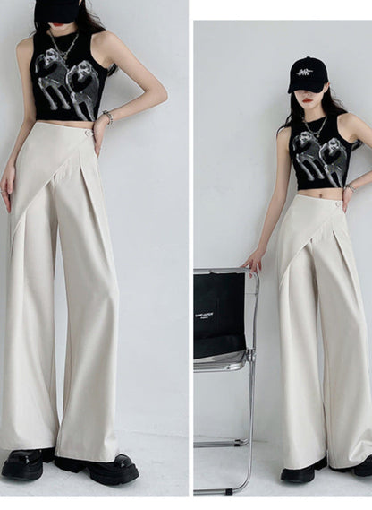 Lamoderoyale™ | Asimetrik Fit Yüksek Bel Palazzo Pantolon