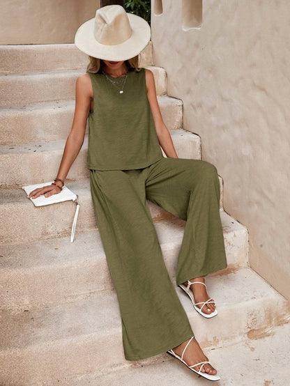 Lamoderoyale™ | Kadın Yazlık Kolsuz Pantolon Takım