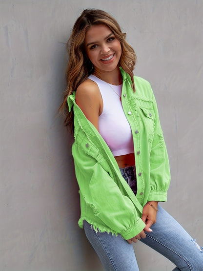 Lamoderoyale™ | Yırtık Görünümlü Denim Ceket