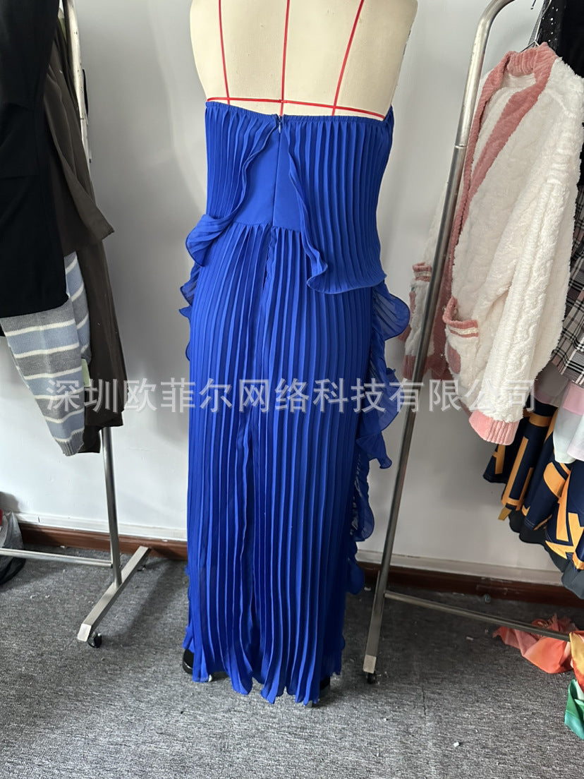 Lamoderoyale™ | La Mode Royale – Kat Kat Volanlı Straplez Elbise