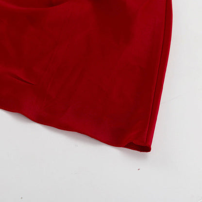 Lamoderoyale™ | Kırmızı Balon Kol Mini Elbise