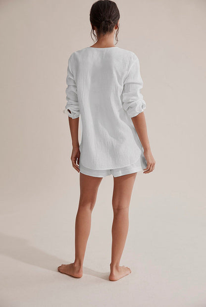 Lamoderoyale™ | Yazlık Uzun Kollu Şort Takım