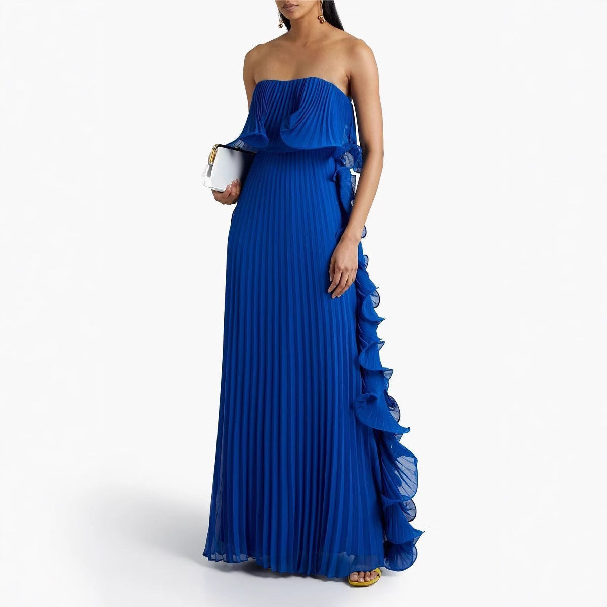 Lamoderoyale™ | La Mode Royale – Kat Kat Volanlı Straplez Elbise