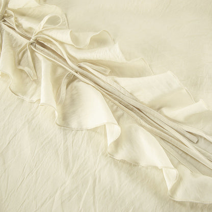 Lamoderoyale™ |  Fırfırlı Şortlu Takım – Natürel Şıklığın Yeni Yüzü!