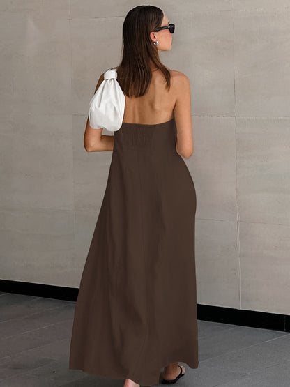 Lamoderoyale™ | Straplez Keten Elbise