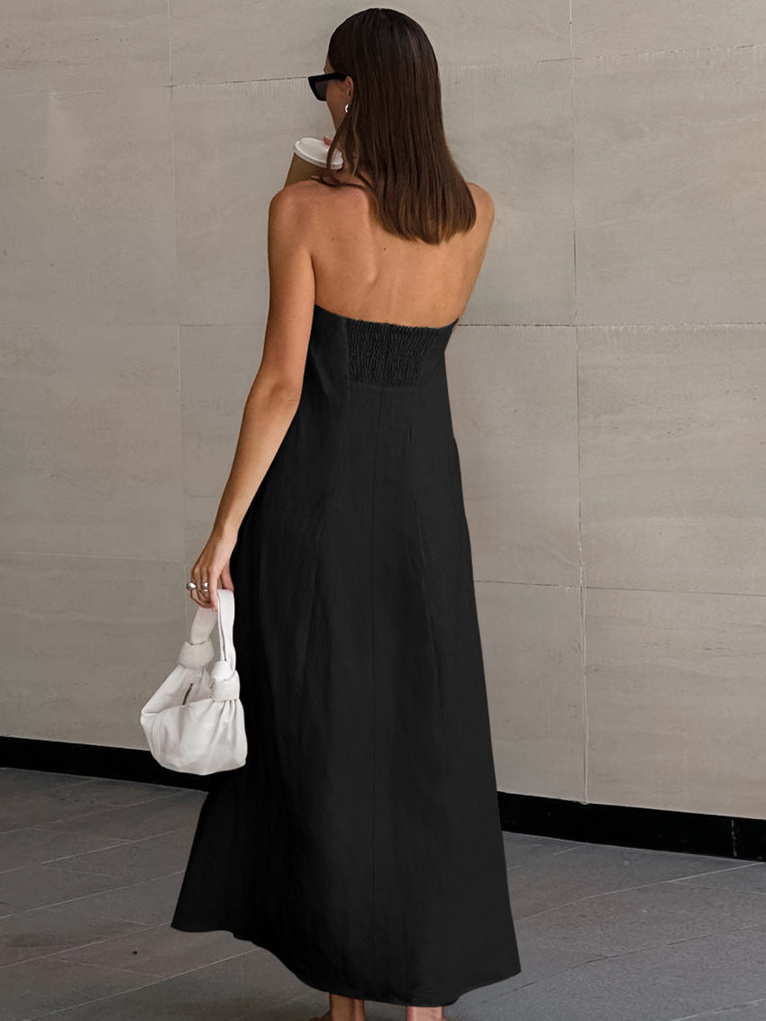 Lamoderoyale™ | Straplez Keten Elbise