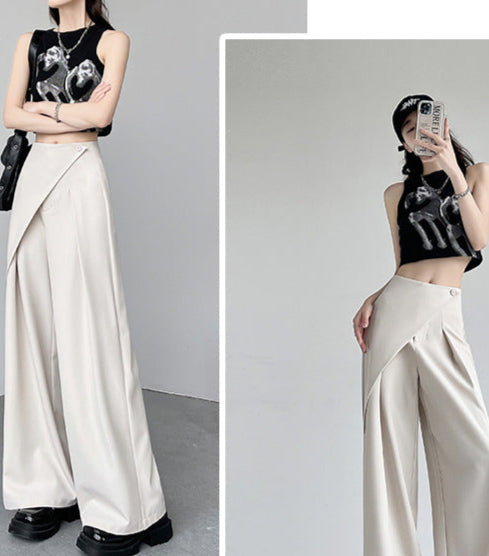 Lamoderoyale™ | Asimetrik Fit Yüksek Bel Palazzo Pantolon