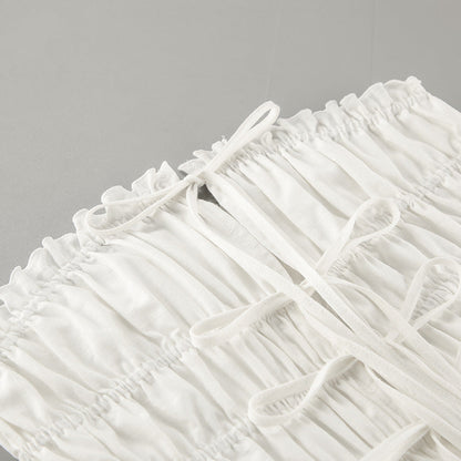 Lamoderoyale™ | White Linen Strapless Takım – İki Parça Yaz Seti